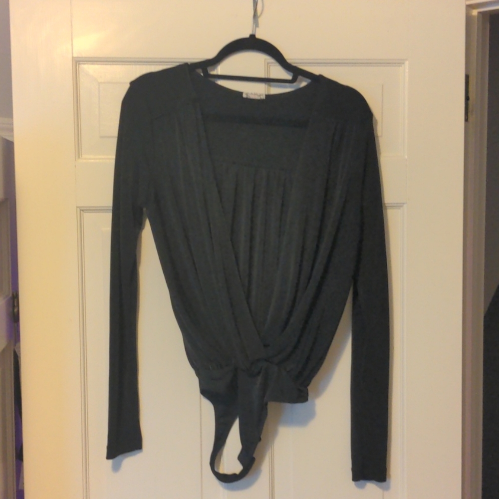 Turnt Out Free People deep v bodysuit
